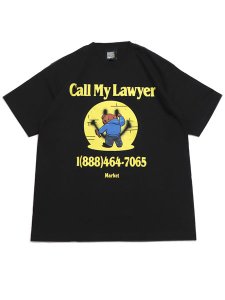 画像1: MARKET SMILEY CALL MY LAWYER BEAR TEE JET BLACK (1)