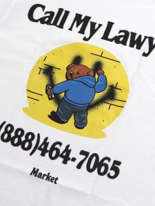 画像3: MARKET SMILEY CALL MY LAWYER BEAR TEE WHITE (3)