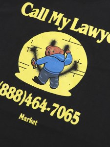 画像3: MARKET SMILEY CALL MY LAWYER BEAR TEE JET BLACK (3)