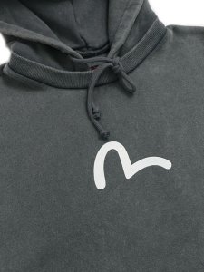 画像3: 【送料無料】EVISU HEAVY WEIGHT RIB PANEL HOODIE LIGTH GREY (3)