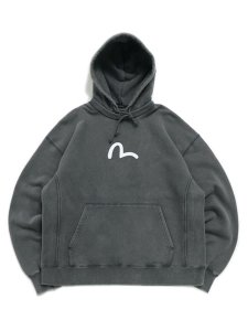 画像2: 【送料無料】EVISU HEAVY WEIGHT RIB PANEL HOODIE LIGTH GREY (2)