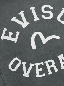 画像4: 【送料無料】EVISU HEAVY WEIGHT RIB PANEL HOODIE LIGTH GREY (4)