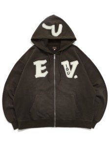 画像1: 【送料無料】EVISU HEAVY WEIGHT WASHED EV HOODIE BROWN (1)