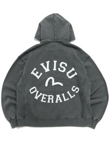 画像1: 【送料無料】EVISU HEAVY WEIGHT RIB PANEL HOODIE LIGTH GREY (1)