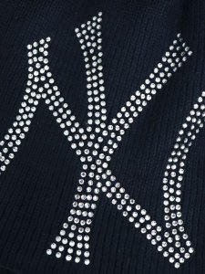画像3: NEW ERA BASIC BEANIE BIG RHINESTONE YANKEES NAVY (3)