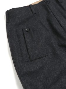 画像3: 【送料無料】Ten-c WOOL FLANNEL CARGO TROUSERS BLACK WIDOW (3)