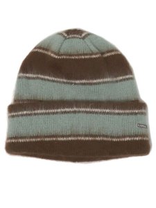 画像1: KANGOL FUZZY STRIPE BEANIE BROWN (1)