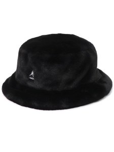 画像1: 【送料無料】KANGOL FAUX FUR BUCKET-SOLID BLACK (1)
