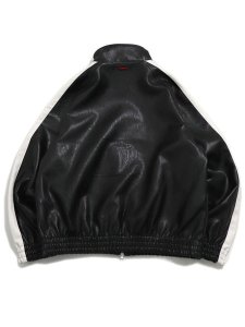 画像2: 【送料無料】FUBU FAUX LEATHER TRACK JACKET WHITE (2)