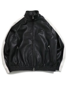 画像1: 【送料無料】FUBU FAUX LEATHER TRACK JACKET WHITE (1)