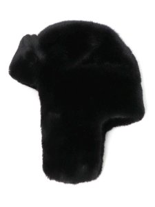 画像1: 【送料無料】KANGOL BLACK FAUX FUR TRAPPER (1)