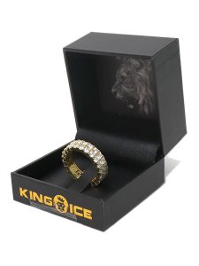 画像4: 【送料無料】KING ICE DOUBLE-ROW BRILLIANT-CUT GD VERMEIL RING (4)