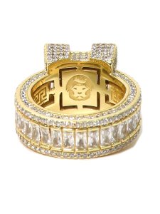 画像2: 【送料無料】KING ICE PLATFORM GOLD VERMEIL RING (2)