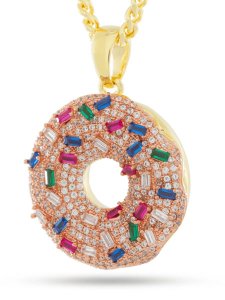 画像2: 【送料無料】KING ICE PINK DONUT 2.2" NECKLACE (2)