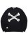 画像1: 【送料無料】SCHOTT CROSS BONE KNIT BLACK (1)