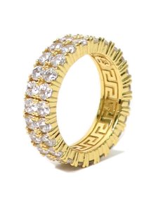 画像3: 【送料無料】KING ICE DOUBLE-ROW BRILLIANT-CUT GD VERMEIL RING (3)