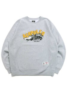 画像1: 【送料無料】ACAPULCO GOLD MESSED UP CREWNECK SWEATSHIRT HEATHER GRY (1)