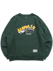 画像1: 【送料無料】ACAPULCO GOLD MESSED UP CREWNECK SWEATSHIRT FOREST (1)