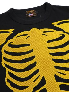 画像3: 【送料無料】VANSON SKELTON BONES THERMAL LS TEE BLACK/YELLOW (3)