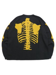 画像2: 【送料無料】VANSON SKELTON BONES THERMAL LS TEE BLACK/YELLOW (2)