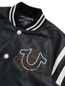 画像3: 【送料無料】TRUE RELIGION RETRO VARSITY JACKET BLACK (3)