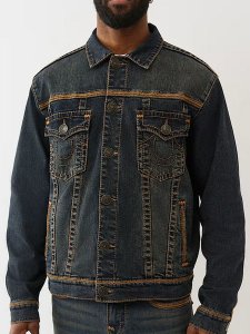 画像9: 【送料無料】TRUE RELIGION SUPER T FLATLOCK DNM TRUCKER GREENLAND DKW (9)