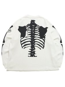 画像2: 【送料無料】VANSON SKELTON BONES THERMAL LS TEE WHITE/BLACK (2)