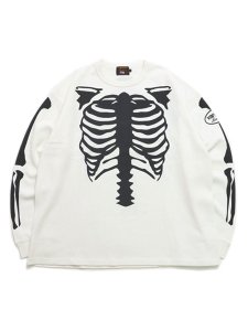画像1: 【送料無料】VANSON SKELTON BONES THERMAL LS TEE WHITE/BLACK (1)