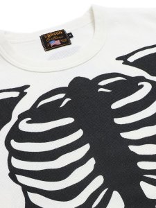 画像3: 【送料無料】VANSON SKELTON BONES THERMAL LS TEE WHITE/BLACK (3)
