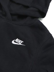 画像3: 【KIDS】NIKE YTH NSW CLUB FLC HOODIE LBR-BLACK/WHITE (3)