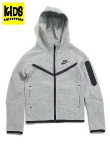 画像1: 【送料無料】【KIDS】NIKE YTH TECH FLEECE FULL ZIP HOODIE-DK GY H (1)