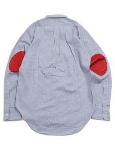 画像2: 【MEGA SALE】MARK MCNAIRY ELBOW PATCHES OXFORD SHIRT-RED PATCHE (2)