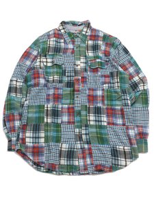 画像1: 【MEGA SALE】TAILOR VINTAGE PATCHWORK FLANNEL SHIRT (1)
