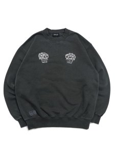 画像2: 【送料無料】SCHOTT PIGMENT SKULL AND SNAKE CREW SWEAT (2)