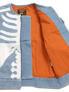 画像6: 【送料無料】VANSON DENIM RIDERS JACKET BLUE (6)