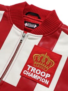 画像3: 【送料無料】TROOP CHAMPION FAUX LEATHER JACKET RED/WHITE (3)