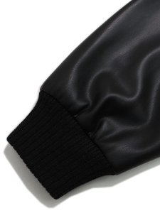 画像9: 【送料無料】TROOP CHAMPION FAUX LEATHER JACKET BLACK/WHITE (9)