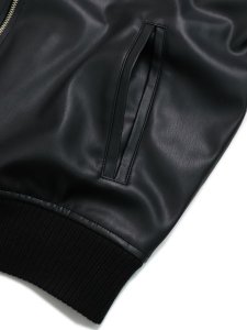 画像4: 【送料無料】TROOP CHAMPION FAUX LEATHER JACKET BLACK/WHITE (4)