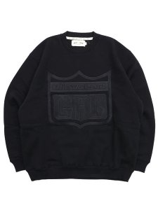 画像1: 【送料無料】WEST WEAR GFL EMBROIDERY LOGO CREWNECK LTD BLK/BLK (1)