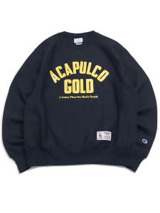 画像1: 【送料無料】ACAPULCO GOLD ARCH LOGO CREWNECK SWEATSHIRT NAVY (1)