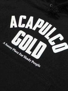 画像3: 【送料無料】ACAPULCO GOLD ARCH LOGO HOODED SWEATSHIRT BLACK (3)