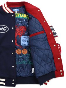 画像9: 【送料無料】MARKET MARKET OLD WEST VARSITY JACKET NAVY/SALSA (9)