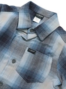 画像3: 【KIDS】CALTOP KIDS FL PLAID S/S SHIRT SKY BLUE/GREY (3)