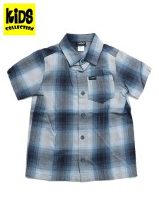 画像1: 【KIDS】CALTOP KIDS FL PLAID S/S SHIRT SKY BLUE/GREY (1)