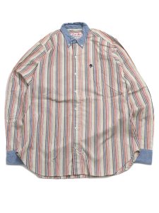 画像1: 【MEGA SALE】LEFT FIELD STRIPE BD SHIRTS (1)