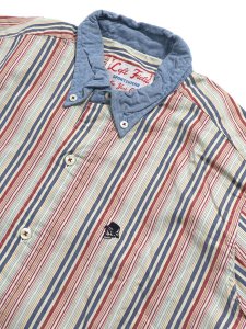画像3: 【MEGA SALE】LEFT FIELD STRIPE BD SHIRTS (3)