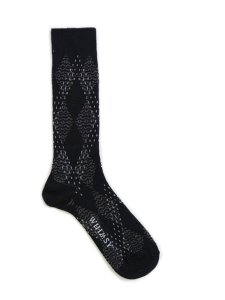 画像2: WHIMSY SOCKS BIG ARGYLE SOCKS BLACK (2)