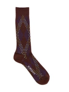 画像2: WHIMSY SOCKS BIG ARGYLE SOCKS BROWN (2)