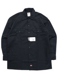 画像1: DICKIES L/S WORK SHIRT-BLACK (1)