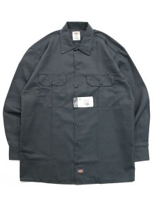 画像1: DICKIES L/S WORK SHIRT-CHARCOAL (1)